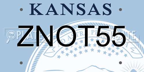 ZNOT55 Kansas License Plate