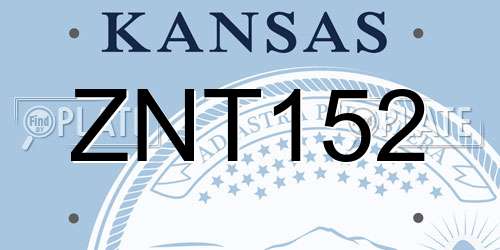 ZNT152 Kansas License Plate