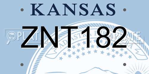ZNT182 Kansas License Plate