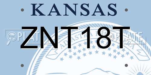 ZNT18T Kansas License Plate
