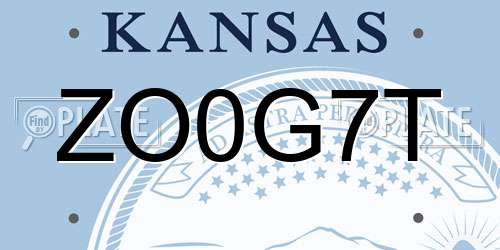ZO0G7T Kansas License Plate