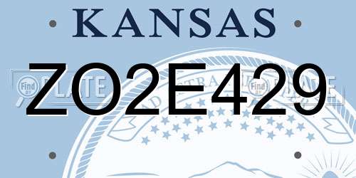 ZO2E429 Kansas License Plate