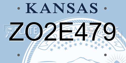 ZO2E479 Kansas License Plate
