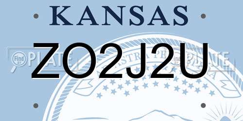 ZO2J2U Kansas License Plate