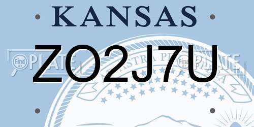 ZO2J7U Kansas License Plate