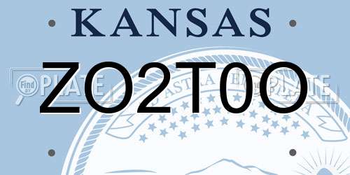 ZO2T0O Kansas License Plate