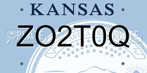 ZO2T0Q Kansas License Plate