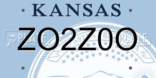 ZO2Z0O Kansas License Plate