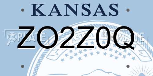 ZO2Z0Q Kansas License Plate