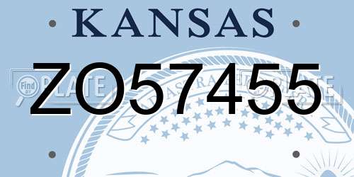 ZO57455 Kansas License Plate