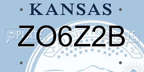 ZO6Z2B Kansas License Plate
