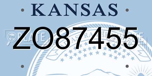 ZO87455 Kansas License Plate