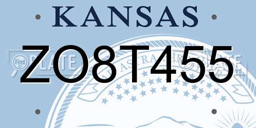 ZO8T455 Kansas License Plate