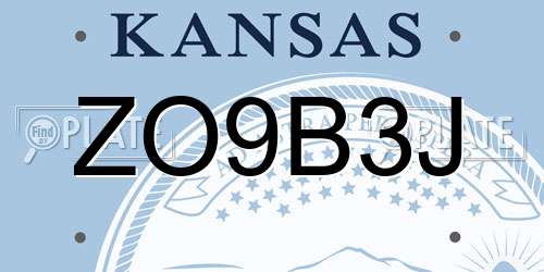 ZO9B3J Kansas License Plate