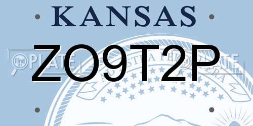 ZO9T2P Kansas License Plate