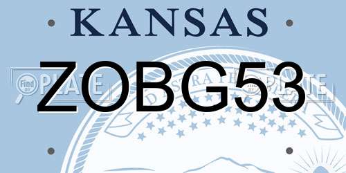 ZOBG53 Kansas License Plate