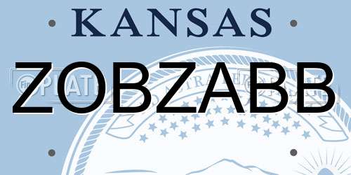 ZOBZABB Kansas License Plate