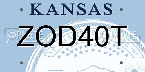 ZOD40T Kansas License Plate
