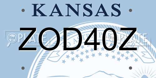 ZOD40Z Kansas License Plate