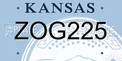 ZOG225 Kansas License Plate