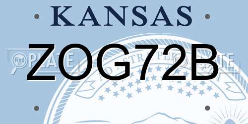ZOG72B Kansas License Plate