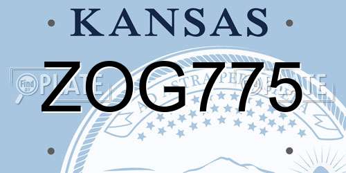 ZOG775 Kansas License Plate