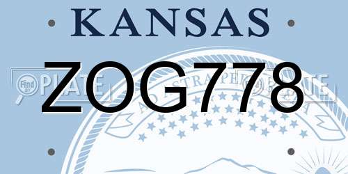 ZOG778 Kansas License Plate