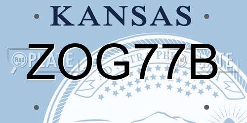 ZOG77B Kansas License Plate