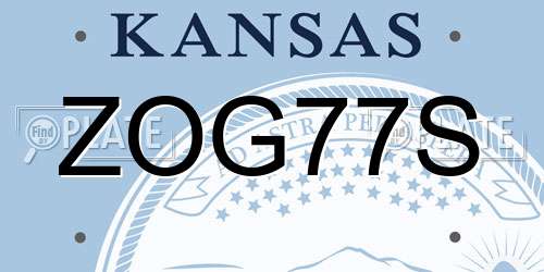 ZOG77S Kansas License Plate