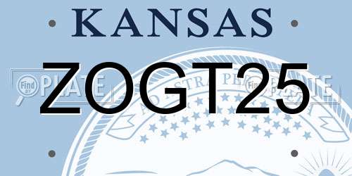 ZOGT25 Kansas License Plate