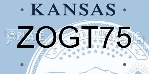 ZOGT75 Kansas License Plate