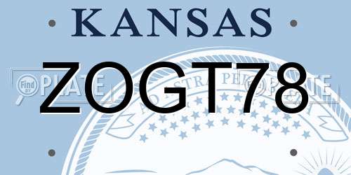 ZOGT78 Kansas License Plate