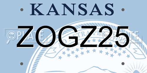 ZOGZ25 Kansas License Plate