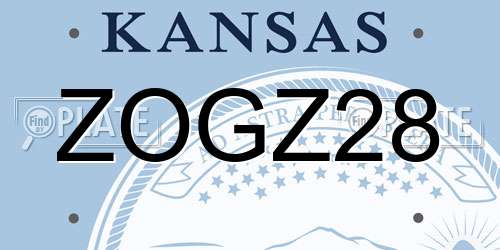 ZOGZ28 Kansas License Plate