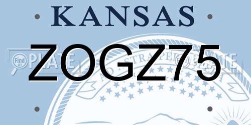 ZOGZ75 Kansas License Plate