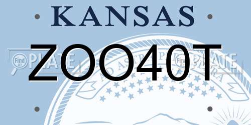 ZOO40T Kansas License Plate