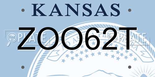 ZOO62T Kansas License Plate