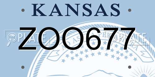 ZOO677 Kansas License Plate
