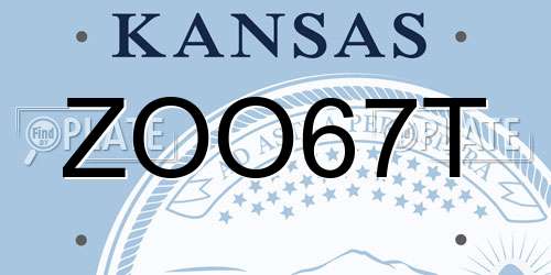 ZOO67T Kansas License Plate