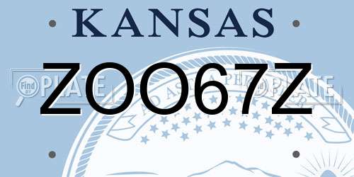 ZOO67Z Kansas License Plate