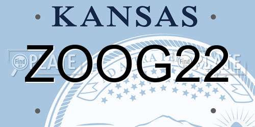 ZOOG22 Kansas License Plate