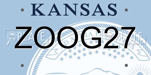 ZOOG27 Kansas License Plate