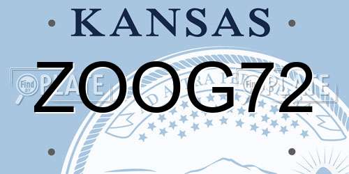 ZOOG72 Kansas License Plate