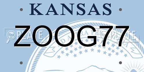 ZOOG77 Kansas License Plate