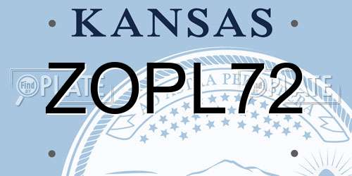 ZOPL72 Kansas License Plate