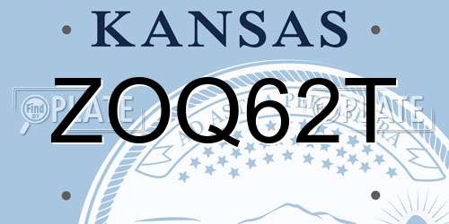ZOQ62T Kansas License Plate