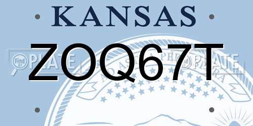 ZOQ67T Kansas License Plate