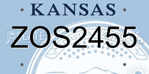 ZOS2455 Kansas License Plate