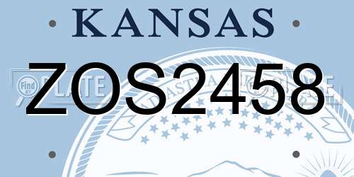 ZOS2458 Kansas License Plate