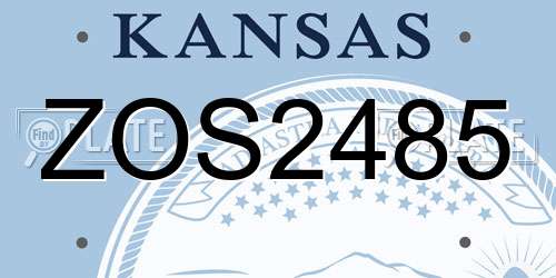 ZOS2485 Kansas License Plate